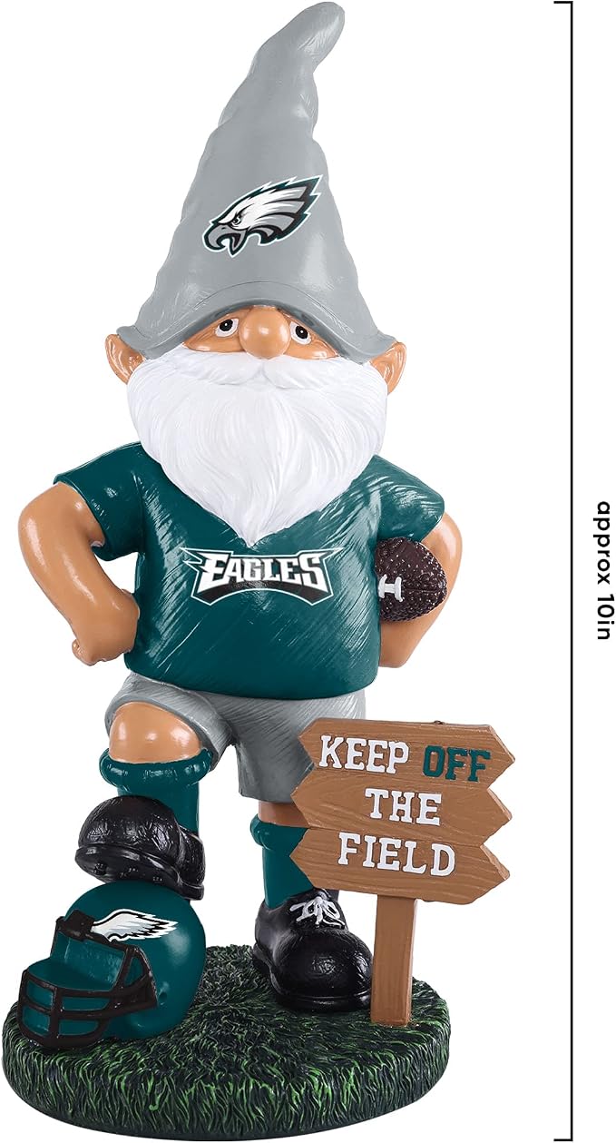 FOCO NFL Unisex-Adult NFL Team Logo Keep Off The Field Garden Statue Outdoor Gnome 8"