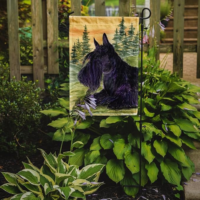Caroline's Treasures SS8511GF Scottish Terrier Garden Flag Mailbox Flag Decorative Yard Flag Banner Outside Patio Artwork Yard Flower Beds, Garden Size, Multicolor