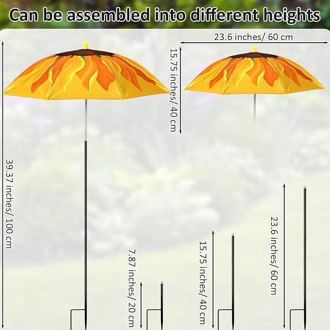 Plant Umbrellas for Outdoor Plants, Large Garden Plant Umbrella Shade Upgraded Adjustable Angle Height for Potted Plants Garden Beds