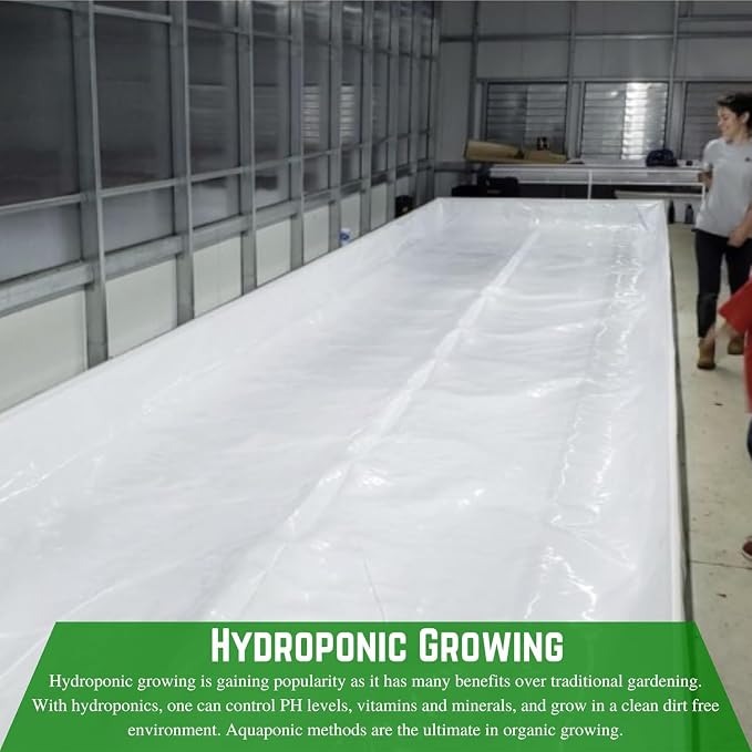 Farm Plastic Supply Dura-Skrim White Hydroponic Plastic Liner 20 mil String Reinforced & UV Resistant - Hydroponic Growing Kit, Hydroponic Liner, Pond Liner, Durasmooth (18' x 100')