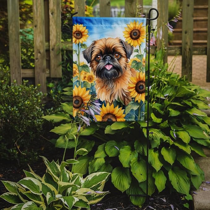 Caroline's Treasures DAC6041GF Brussels Griffon in Sunflowers Garden Flag Mailbox Flag Decorative Yard Flag Banner Outside Patio Artwork Yard Flower Beds, Garden Size, Multicolor