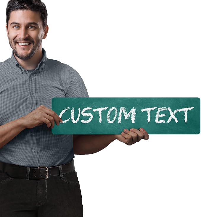 Custom Sign, Custom Street Sign, 11 Font Colors, 13 Font Styles, 4 Hole Options, 22 Sizes, 6x24 Inches, Rust Free DiBound, Fade Resistant, Made in USA by My Sign Center (Chalkboard Green)