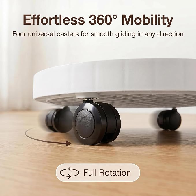 2 Pack of 11 Inch Planter Caddies Rolling Saucer Caddy with Wheels, Heavy Duty Wheeled Stand for Potted Plant, Round Coaster Roller Base Tray with Casters, Flower Pot Dolly Holder for Indoor Outdoor