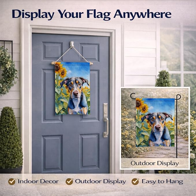Caroline's Treasures DAC6046GF Catahoula in Sunflowers Garden Flag Mailbox Flag Decorative Yard Flag Banner Outside Patio Artwork Yard Flower Beds, Garden Size, Multicolor