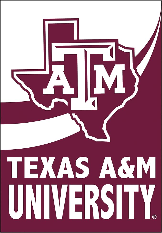 NCAA Texas A&M House Flag, 28 x 44, Double Sided Garden Flags for Outside, Outdoor College Flags & Banners for Gardens Patio, Indoor Wall Decor Flag for Room