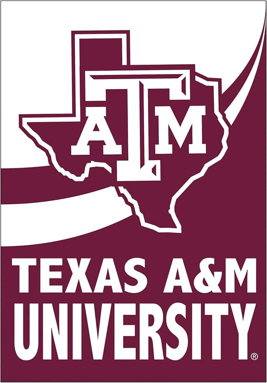 NCAA Texas A&M House Flag, 28 x 44, Double Sided Garden Flags for Outside, Outdoor College Flags & Banners for Gardens Patio, Indoor Wall Decor Flag for Room