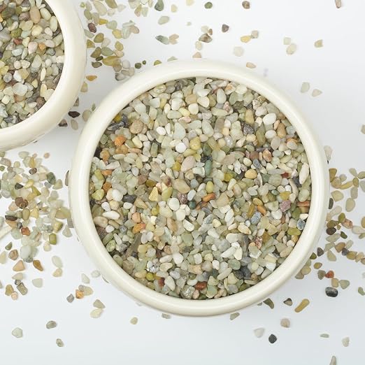 20lbs Natural Gravel Pebbles for Succulents and Cacti, 1/5 Inch Decorative River Stones – Perfect for Vases, Aquariums, Terrariums, and Outdoor Gardening, Mixed Colors (Jade, 20 Pounds)
