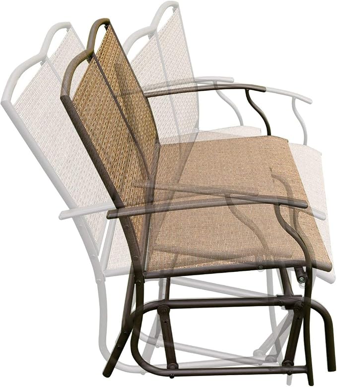 Giantex OP3100-New Patio Glider Bench, Brown 41.5"X28.0"X37"(LXWXH)
