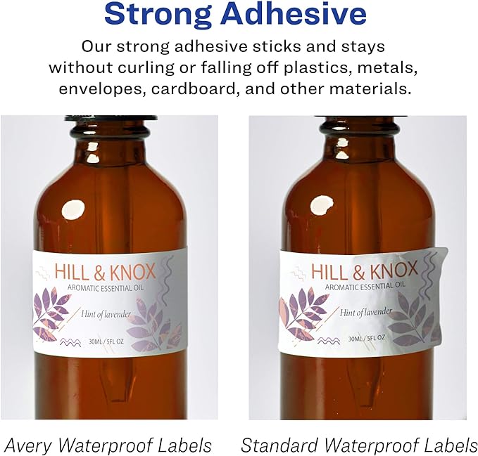 Avery Printable Durable White Rectangle Labels, Sure Feed Technology, 1" x 4", Waterproof Labels, Laser & Pigment-Based Inkjet Compatible, 1000 Total, Great for Product Branding, Marketing, and More