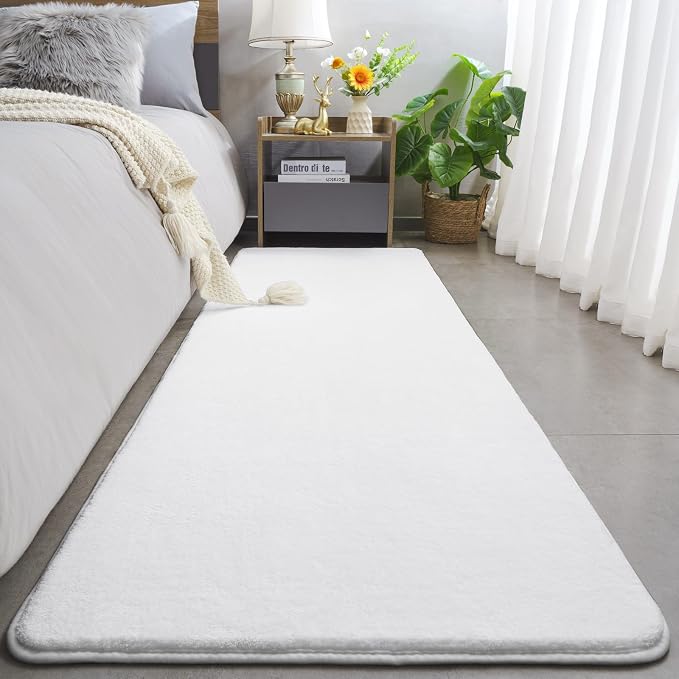 Amearea Modern Soft Hallway Runner Rug, 2x8 Feet Long Runners for Hallways | Washable Runner Rugs, Non Slip Memory Foam Rug White Runner Rugs Carpet for Entrance Kitchen Kids Room Decor