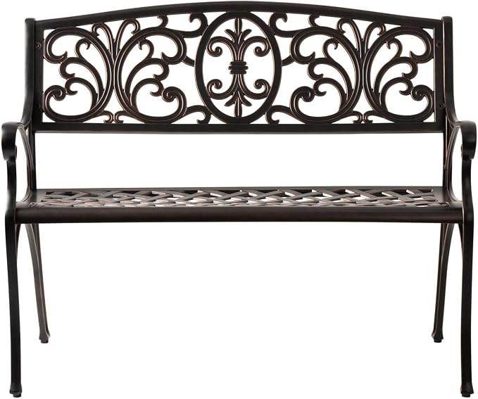Balkene Home Decatur Aluminum Patio Bench in Antique Bronze