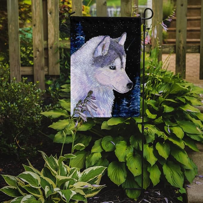 Caroline's Treasures SS8617GF Siberian Husky Garden Flag Mailbox Flag Decorative Yard Flag Banner Outside Patio Artwork Yard Flower Beds, Garden Size, Multicolor