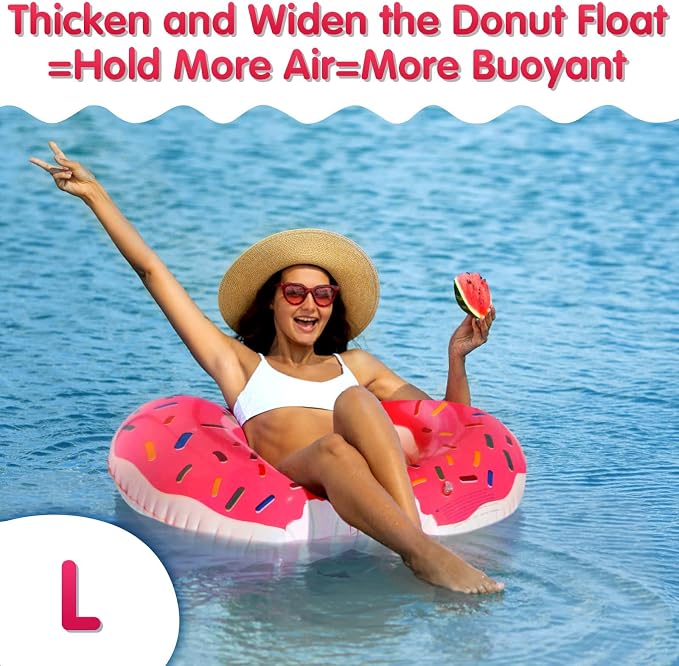 DMAR Donut Pool Float - Donut Tube & Ring for Beach & Pool