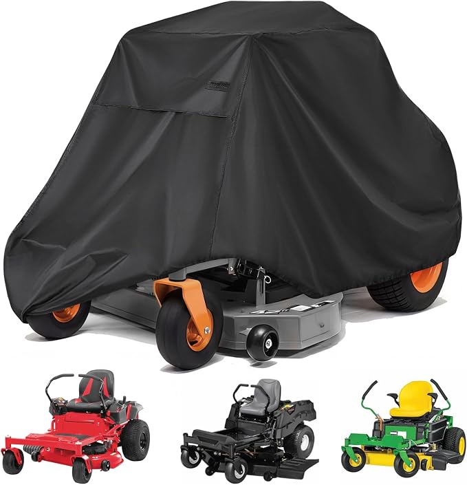 NettyPro Zero Turn Lawn Mower Cover Waterproof Heave Duty Outdoor Lawnmower Protection with Storage Bag, Fits Decks Up to 60"