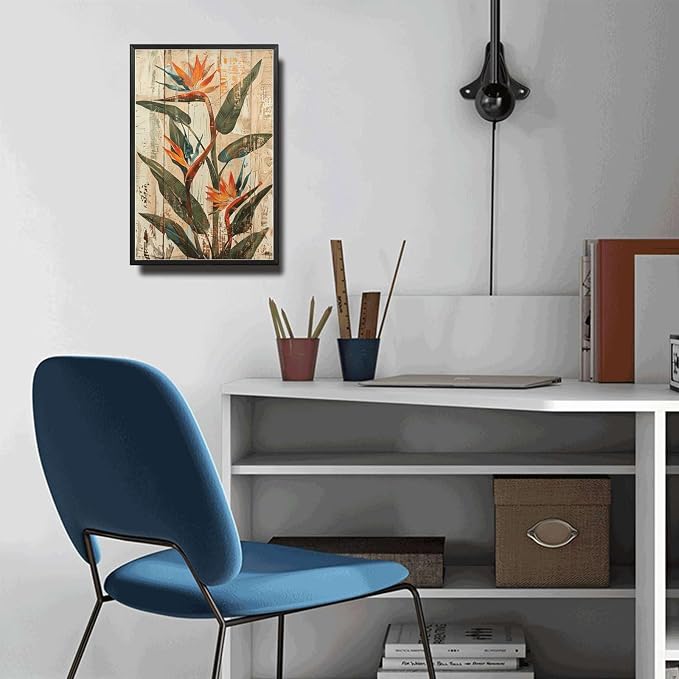 Metal Sign Tin Sign Vintage Wall Art Rustic Charm Bird of Paradise Tin Sign for Vintage Wall Decor Easy Installation and Weather Resis Funny Sign for Pub 12×16 Inches with Metal Frame