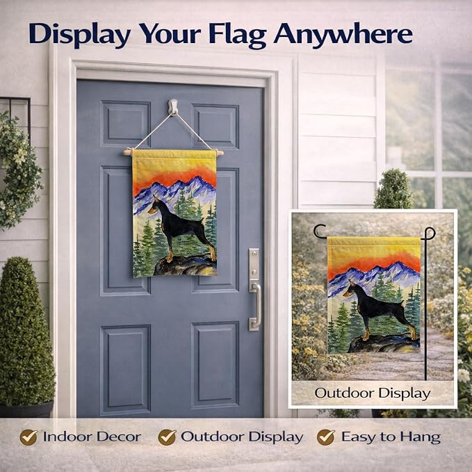 Caroline's Treasures SS8284GF Doberman Garden Flag Mailbox Flag Decorative Yard Flag Banner Outside Patio Artwork Yard Flower Beds, Garden Size, Multicolor