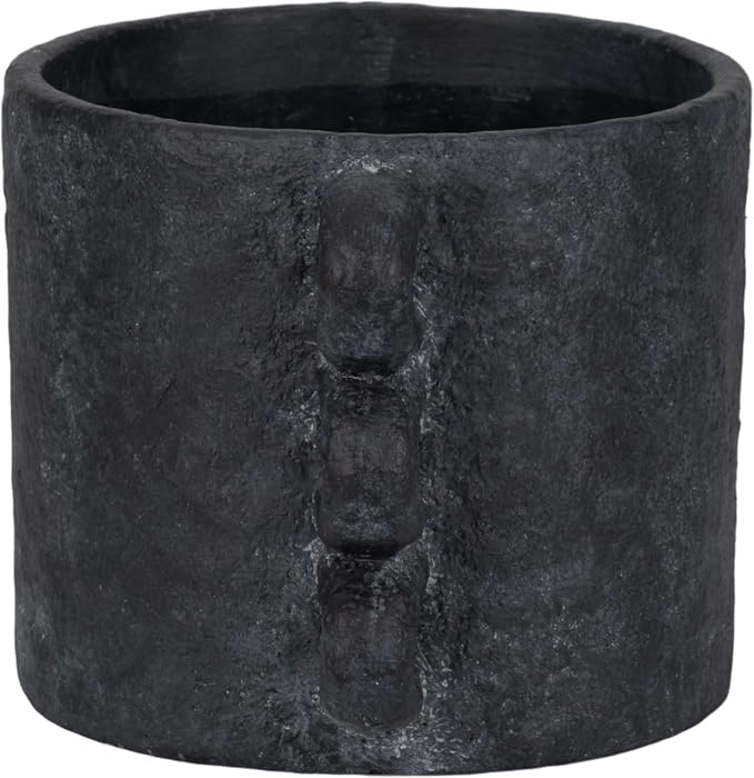 Pottery Arch Handle Planter for Home Decor - Decorative Flower Pot for Living Room Decor, Shelf Accent, and Patio Areas - Indoor and Outdoor Pot for Plants or Plant Stand Indoor - 8", Black