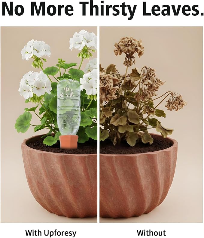 6 Pcs Large Terracotta Watering Spikes, 95ml Clay Watering Spikes for Plants, Automatic Self-Watering System for Indoor & Outdoor Use, Slow Release Plant Nanny, Vacation Plants Care