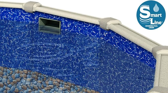 Lake Effect Pools 'Fallston' 24' Foot Round Above Ground Swimming Pool | 52" Inch Height | Bedrock Overlap Liner and Widemouth Skimmer Bundle | Resin Protected Steel Sided Walls