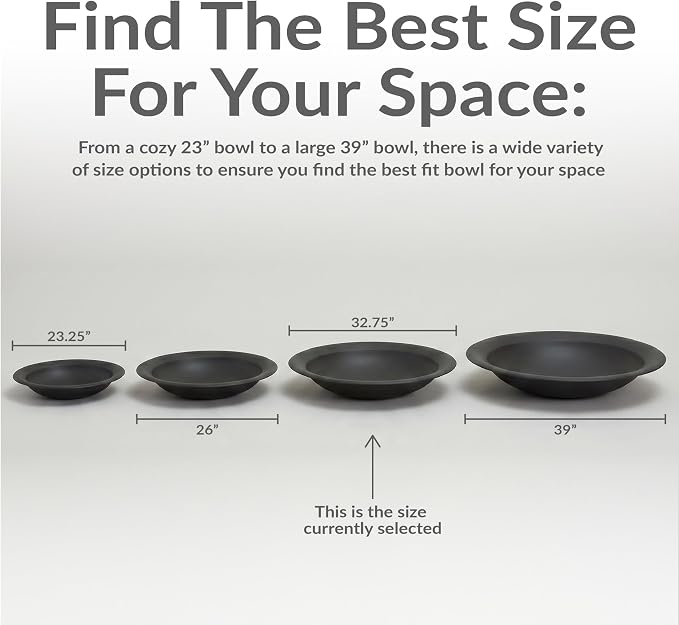 Sunnydaze Round Steel Outdoor Fire Pit Bowl Replacement Insert for DIY Ring or Existing Stand - Wood-Burning Backyard Patio Firepit for Outside - 32.75" Outer / 24" Inner Diameter - Black
