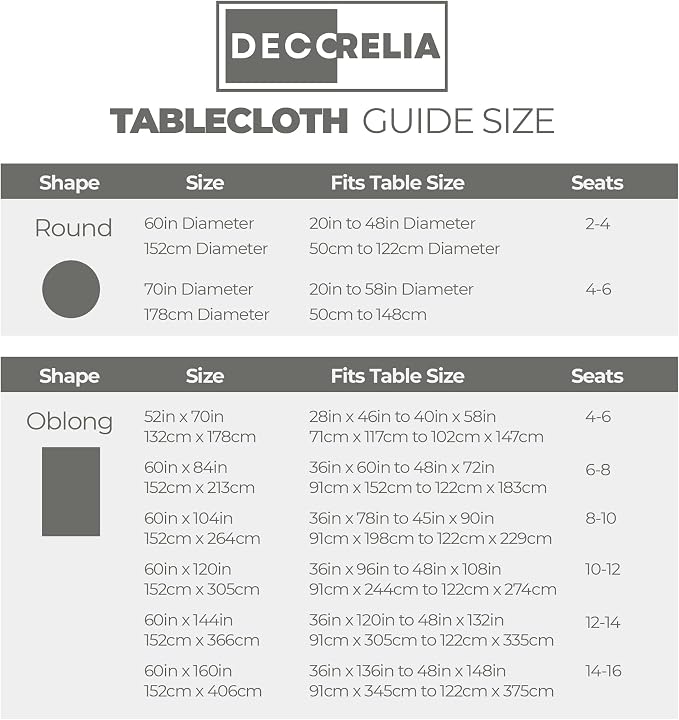 Decorelia Faux Linen Waterproof Tablecloth,Dark Grey,144" x 60" (Rectangular)