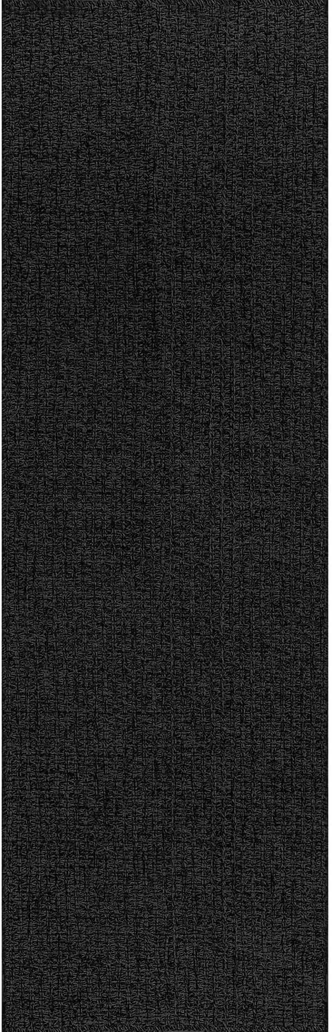 Luul Home Easy Jute Rugs 2x7 Dark Gray Color Living Room Indoor Outdoor Runner Rug for Farmhouse Patio and Kitchen Rug High Traffic Washable Easy to Clean Solid Woven Design Outside Carpet (2 x 7)