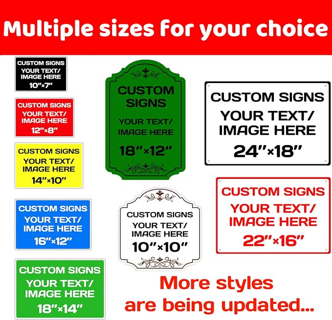 custom garden signs,Aluminum Weatherproof Metal Sign Multiple Sizes Personalized Text And picture Here,hazard sign,garden sign,custom door sign,Customised business signs