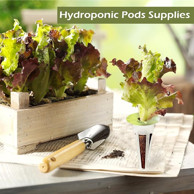 160PCS Hydroponics Growing Baskets,Plant Seed Pod Kit,Grow Anything Kit,Indoor Garden System Accessories Includes 50pcs Sponges,50pcs Labels,30pcs Replacement Baskets,30pcs Domes