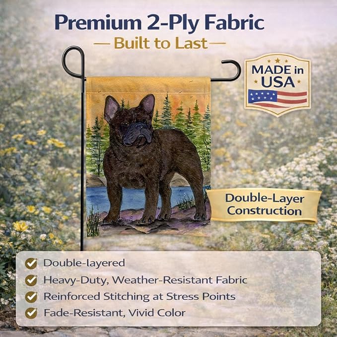 Caroline's Treasures SS8597GF French Bulldog Garden Flag Mailbox Flag Decorative Yard Flag Banner Outside Patio Artwork Yard Flower Beds, Garden Size, Multicolor