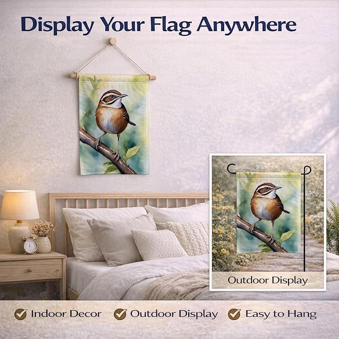 Caroline's Treasures South Carolina Wren Garden Flag Mailbox Flag Decorative Yard Flag Banner Outside Patio Artwork Yard Flower Beds, Garden Size, Multicolor