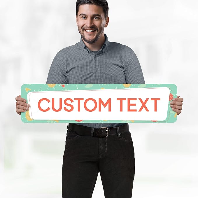Custom Sign, Custom Street Sign, 11 Font Colors, 13 Font Styles, 4 Hole Options, 22 Sizes, 8x32 Inches, Rust Free DiBound, Fade Resistant, Made in USA by My Sign Center (Mid-Century Modern 2)