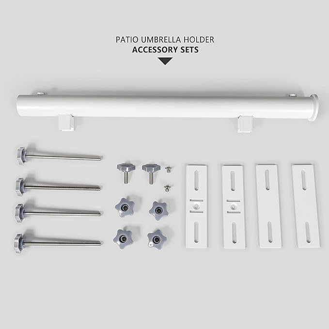 304 Stainless Steel Patio Umbrella Holder, Heavy-Duty Umbrella Deck Mount, for Outdoor Umbrella Holder for Deck Railing,Post Deck Umbrella Mount (Post, White)