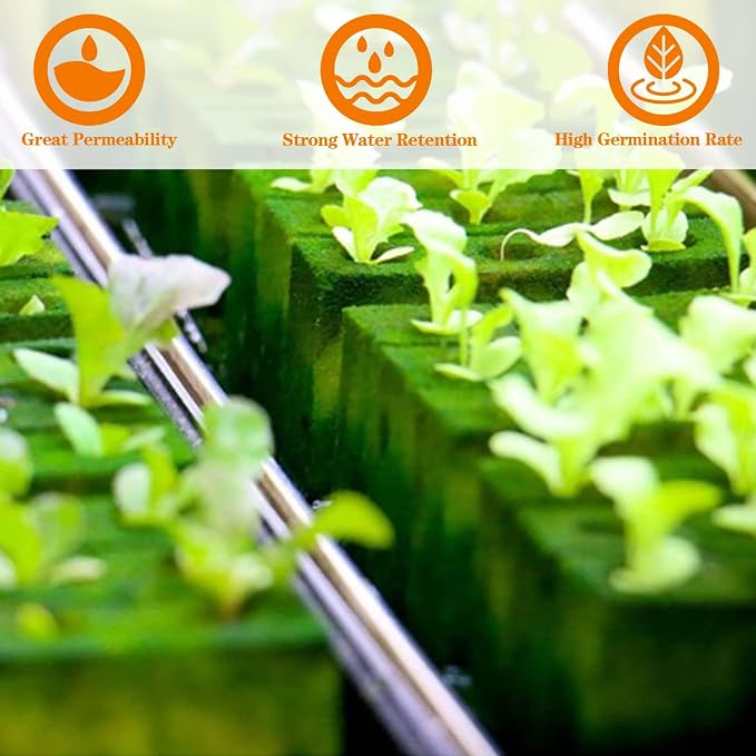 400Pcs 1inch Rockwool Cubes for Hydroponic Rockwool Grow Cubes Starter Plugs for Seed Starter Soilless Cultivation Hydroponics, Soilless Culture Plant Propagation, Cuttings