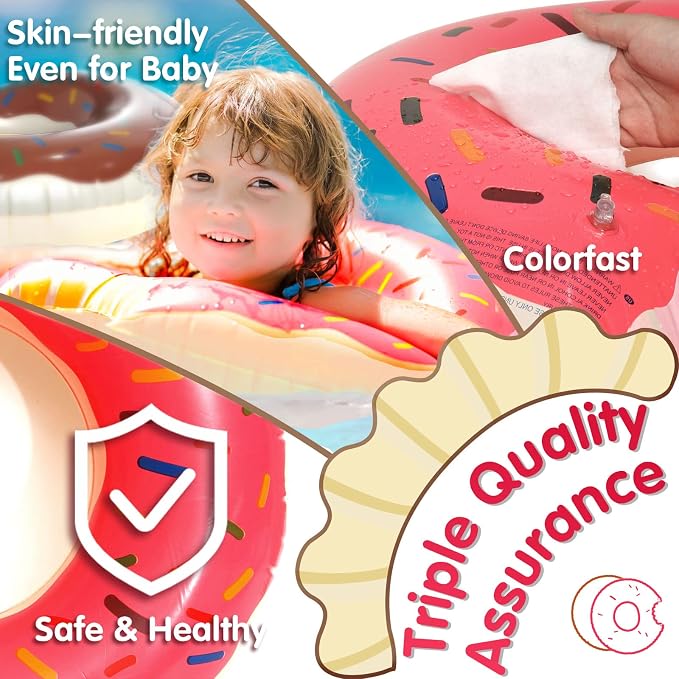 DMAR Donut Pool Float - Donut Tube & Ring for Beach & Pool