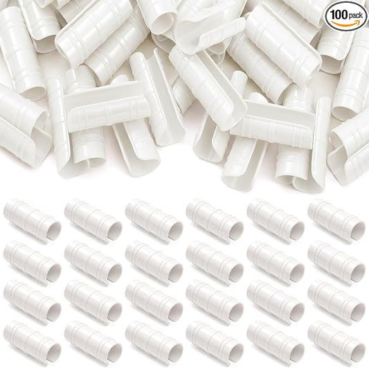100 Pcs 1 Inch Greenhouse Clips, 25mm White Plastic Clamp Garden Buildings Frame Snap PVC Pipe Tube Clips for Greenhouse Films Sunshade Nets Row Covers Shelters Fixing, Farming, Gardening
