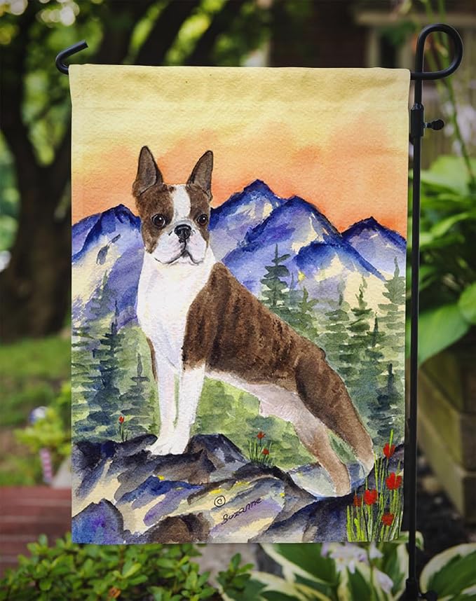 Caroline's Treasures SS8162GF Boston Terrier Garden Flag Mailbox Flag Decorative Yard Flag Banner Outside Patio Artwork Yard Flower Beds, Garden Size, Multicolor