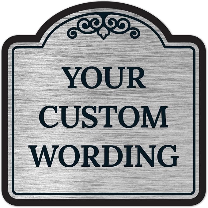 Custom Decorative Sign, Personalized Metal Sign for Business, Driveway, Home, Airbnb, Office Door Plaque, Brushed Nickel Sign, 24x24 Inches, ACM, Fade Resistant, Made in USA by Sigo Signs