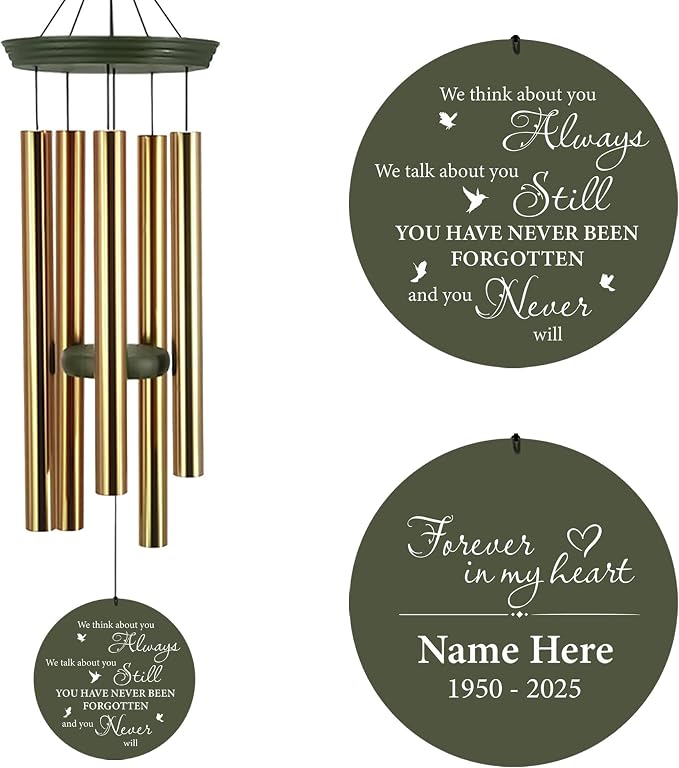 ASTARIN Personalized Memorial Wind Chimes, 30inch/36inch Memorial Wind Chimes, Custom Sympathy Gifts in Loving Memory of Dad/Mom, Condolences Wind Chime for Loss of Loved Ones(Produced in Texas)