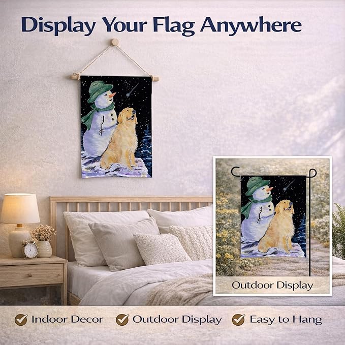 Caroline's Treasures SS8577GF Golden Retriever Garden Flag Mailbox Flag Decorative Yard Flag Banner Outside Patio Artwork Yard Flower Beds, Garden Size, Multicolor