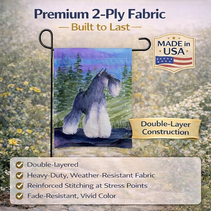 Caroline's Treasures SS1061GF Schnauzer Garden Flag Mailbox Flag Decorative Yard Flag Banner Outside Patio Artwork Yard Flower Beds, Garden Size, Multicolor