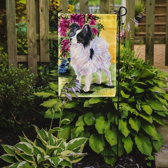 Caroline's Treasures SS8477GF Papillon Garden Flag Mailbox Flag Decorative Yard Flag Banner Outside Patio Artwork Yard Flower Beds, Garden Size, Multicolor