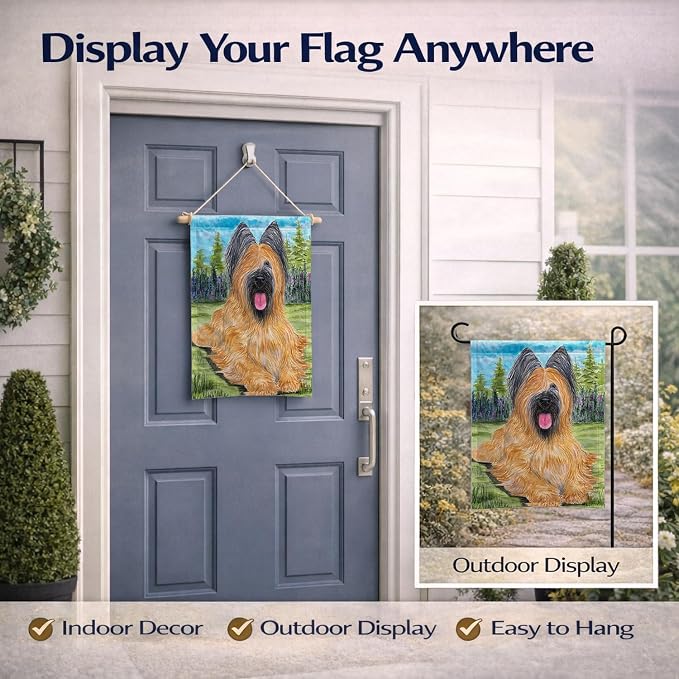 Caroline's Treasures SS8035GF Briard Garden Flag Mailbox Flag Decorative Yard Flag Banner Outside Patio Artwork Yard Flower Beds, Garden Size, Multicolor