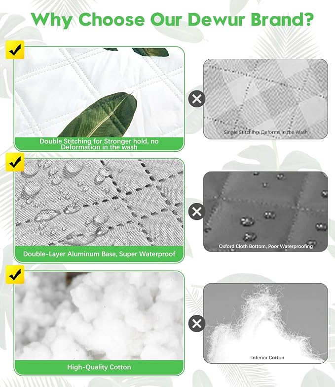 DEWUR Picnic Blankets 79"x79" Extra Large Outdoor Blanket Beach Blanket Waterproof SandProof Picnic Mat Washable Foldable Portable for Grass Lawn Beach Camping (Green Leaves)