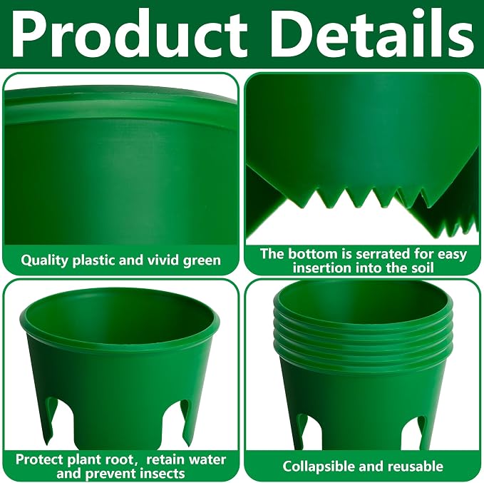 EBaokuup 6 Pcs 7 Inch Planting Grow Rings-Planting Protective Round Edging to Separate Rock and Pest-Planting Rings for Vegetables, Herbs and Flowers