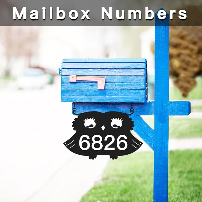 Metal Address Sign for Houses, Wall Mounted House Numbers for Outside, Reflective Home Address Sign For House, Mailbox Decor Numbers, High Visibility Address Plaques for Street, Yard