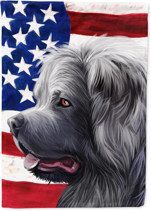 Caroline's Treasures CK6481GF Caucasian Shepherd Dog American Flag Garden Flag Mailbox Flag Decorative Yard Flag Banner Outside Patio Artwork Yard Flower Beds, Garden Size, Multicolor