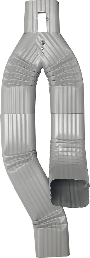 Aluminum 2x3 Inline Downspout Diverter for Rain Barrels | Made in The U.S.A. | Includes Screws & Instructions | Easy DIY for 2x3 Downspouts (Pearl Gray)