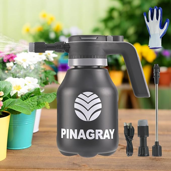 2L/0.5Gallon Electric Water Sprayer - Rechargeable Battery Powered Mister for Plants, Weeds, Cleaning & pet Cooling, Handheld Sprayer with Nozzle and Extension Wand