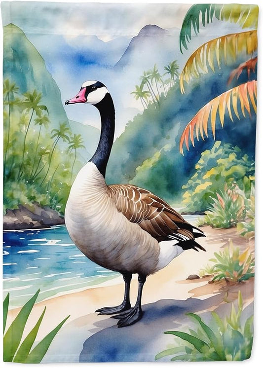 Caroline's Treasures Hawaii Hawaiian Goose House Flag Large Porch Sleeve Pole Decorative Outside Yard Banner Artwork Wall Hanging, Polyester, House Size, Multicolor