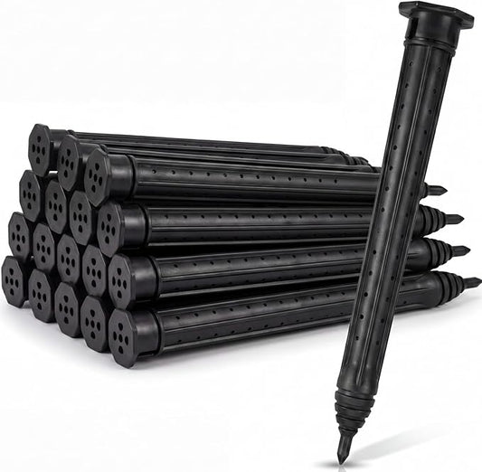 Junkin 18 Pack Tree Watering Stake Large UV Protected ABS Plastic Deep Root Irrigation Spike for Garden Shrubs Bushes Shrubs Flowers Fruits Vegetables Potted Plants (14 Inch)